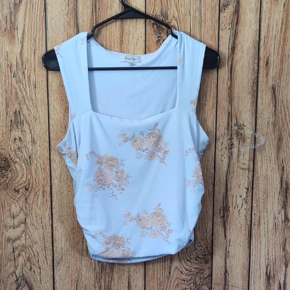 Floral Print Blue Top by Forever 21